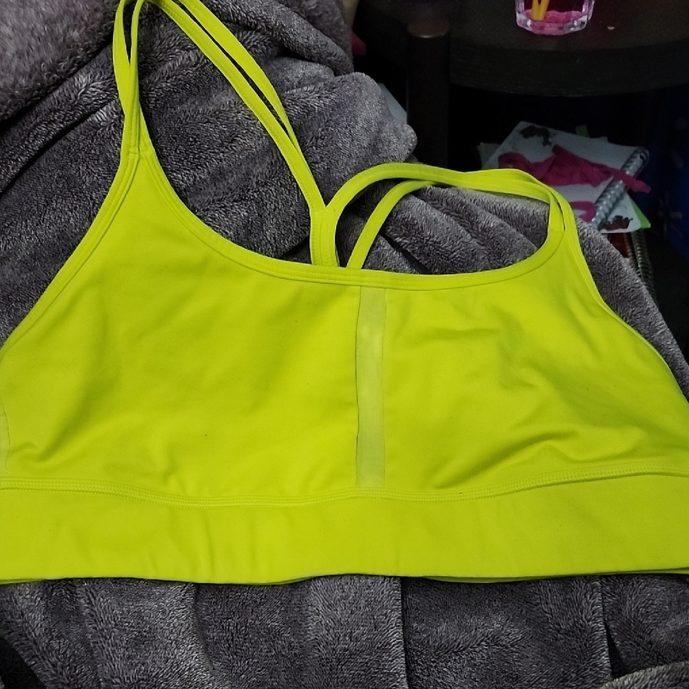 Athletic Works Yellow Sports Bra Racerback Performance
